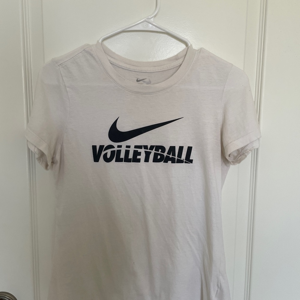 Nike Tee in Cream with Gray Logo